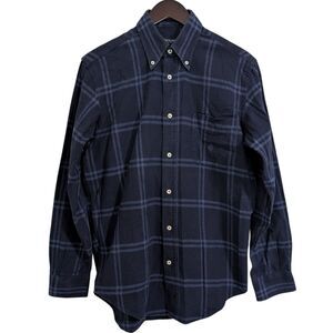 Marina Yachting Men's M Navy Plaid Button Down Shirt - Italian Blend